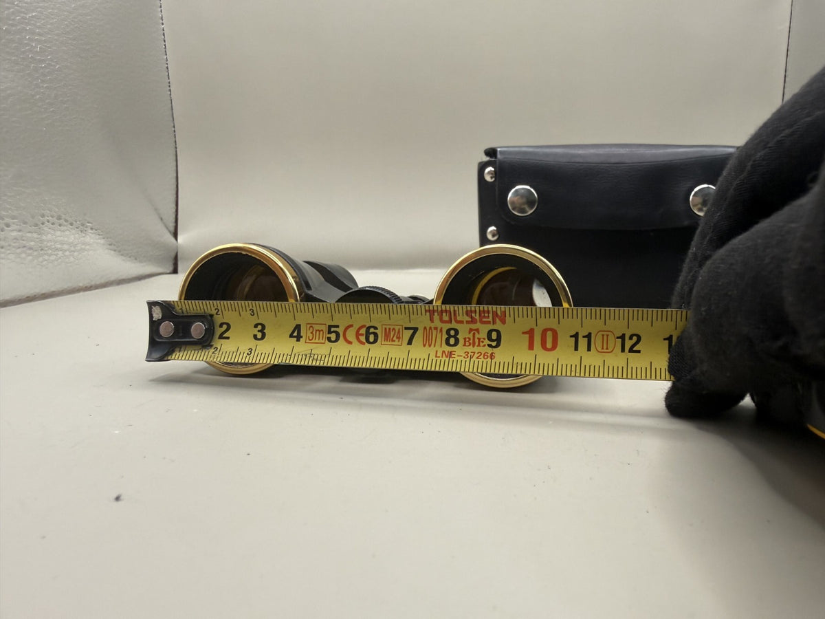Soviet Opera Glasses, Black & Gold-Tone Theater Binoculars with Case - photo 7