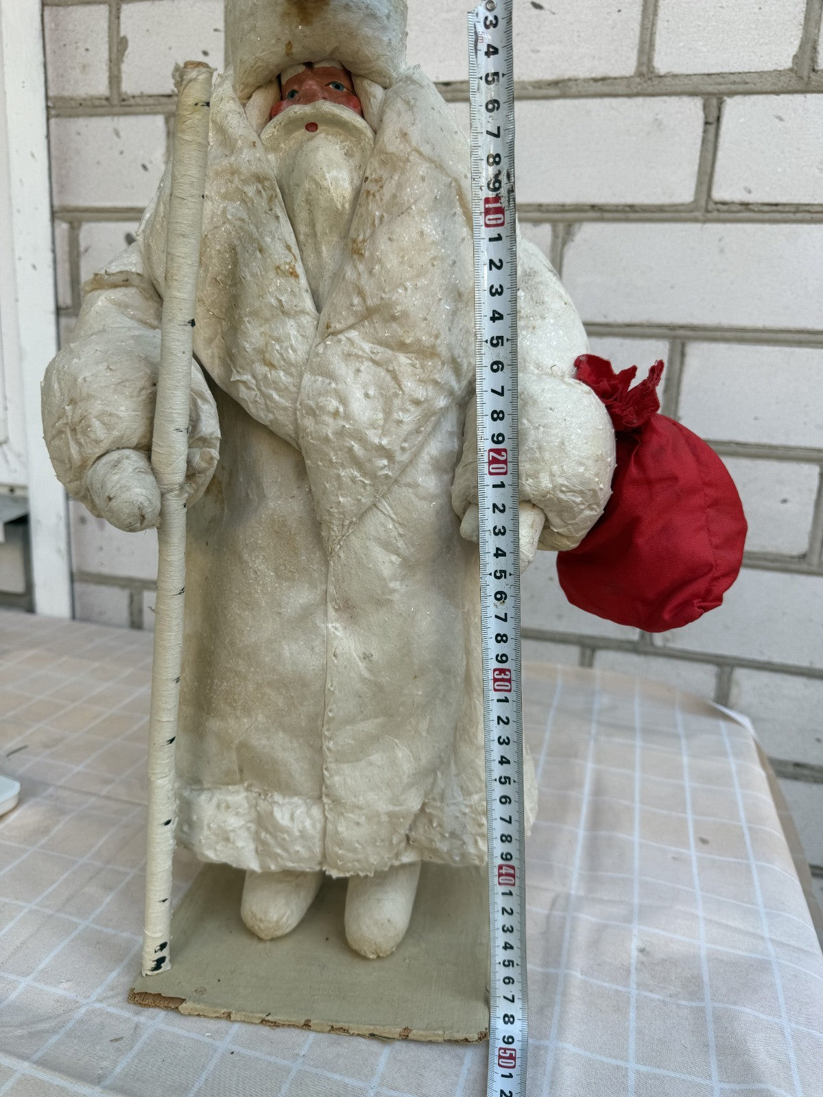 Soviet Cotton Ded Moroz Figure 50 cm, 1960s, Original Label - photo 13