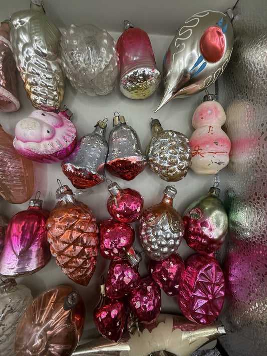 Soviet Glass Christmas Ornaments Lot of 40, Vintage USSR (Lot 21) - photo 2