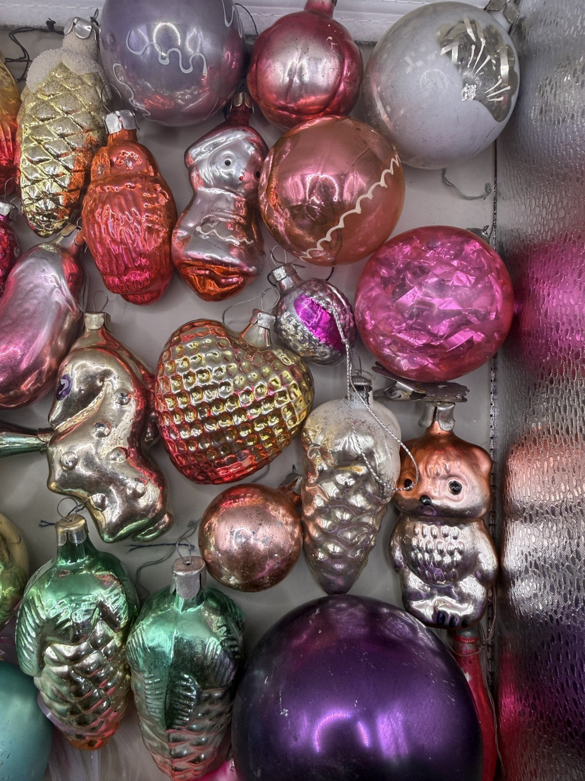 Soviet Glass Christmas Ornaments Set of 40, Vintage USSR (Lot 6) - photo 8