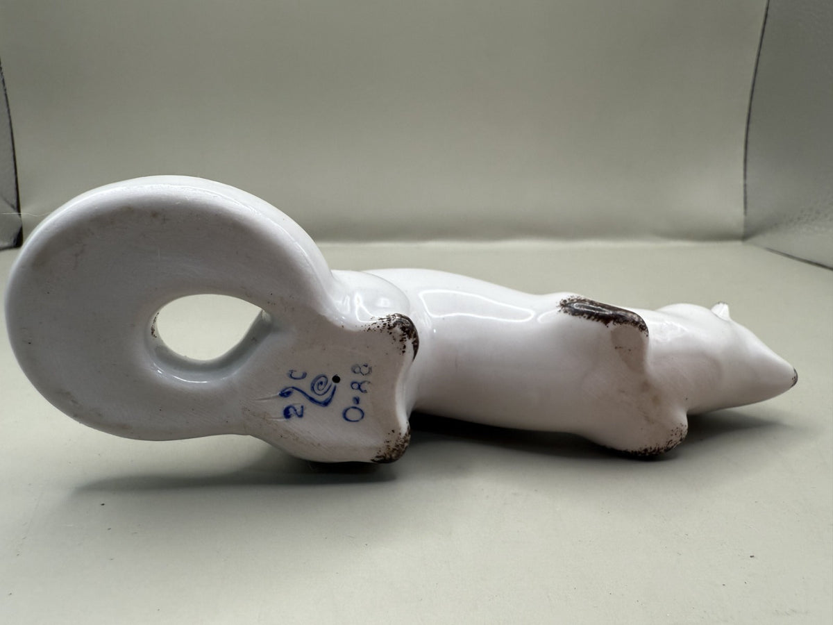 Soviet Porcelain Figurine White Mink (Stoat), Vintage USSR - photo 6
