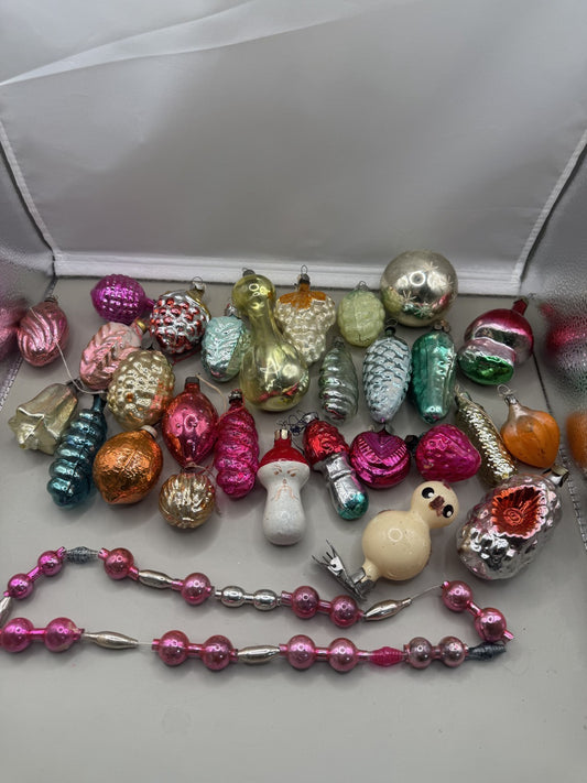 Soviet Glass Christmas Ornaments Set of 29, Vintage USSR (Lot 7) - photo 2