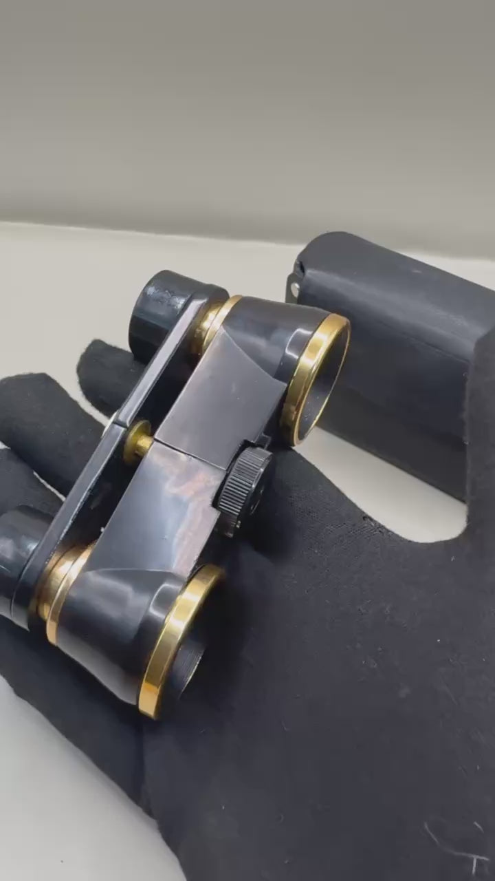 Soviet Opera Glasses, Black & Gold-Tone Theater Binoculars with Case - video