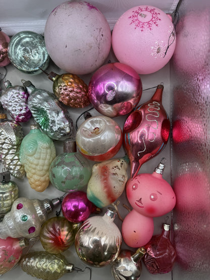 Soviet Glass Christmas Ornaments Lot of 40, Vintage USSR (Lot 2) - photo 3