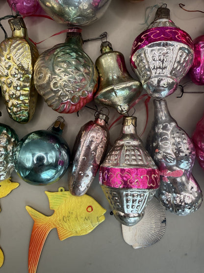 Soviet Glass Christmas Ornaments Set of 36, Vintage USSR - photo 8