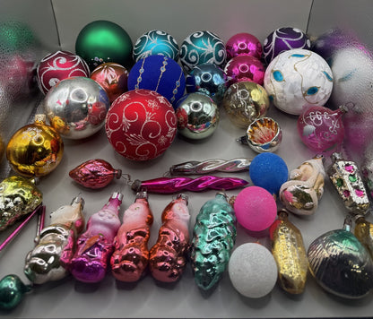 Soviet Glass Christmas Ornaments Set of 36, Vintage USSR (Lot 14) - photo 3