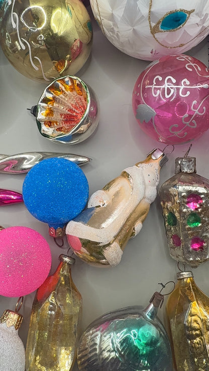 Soviet Glass Christmas Ornaments Set of 36, Vintage USSR (Lot 14) - photo 7