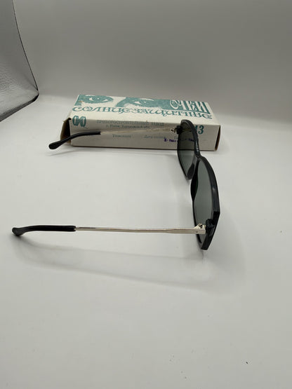 Vintage Soviet-Style Sunglasses C-143 Black Metal, 1990s, NOS in Box - photo 6