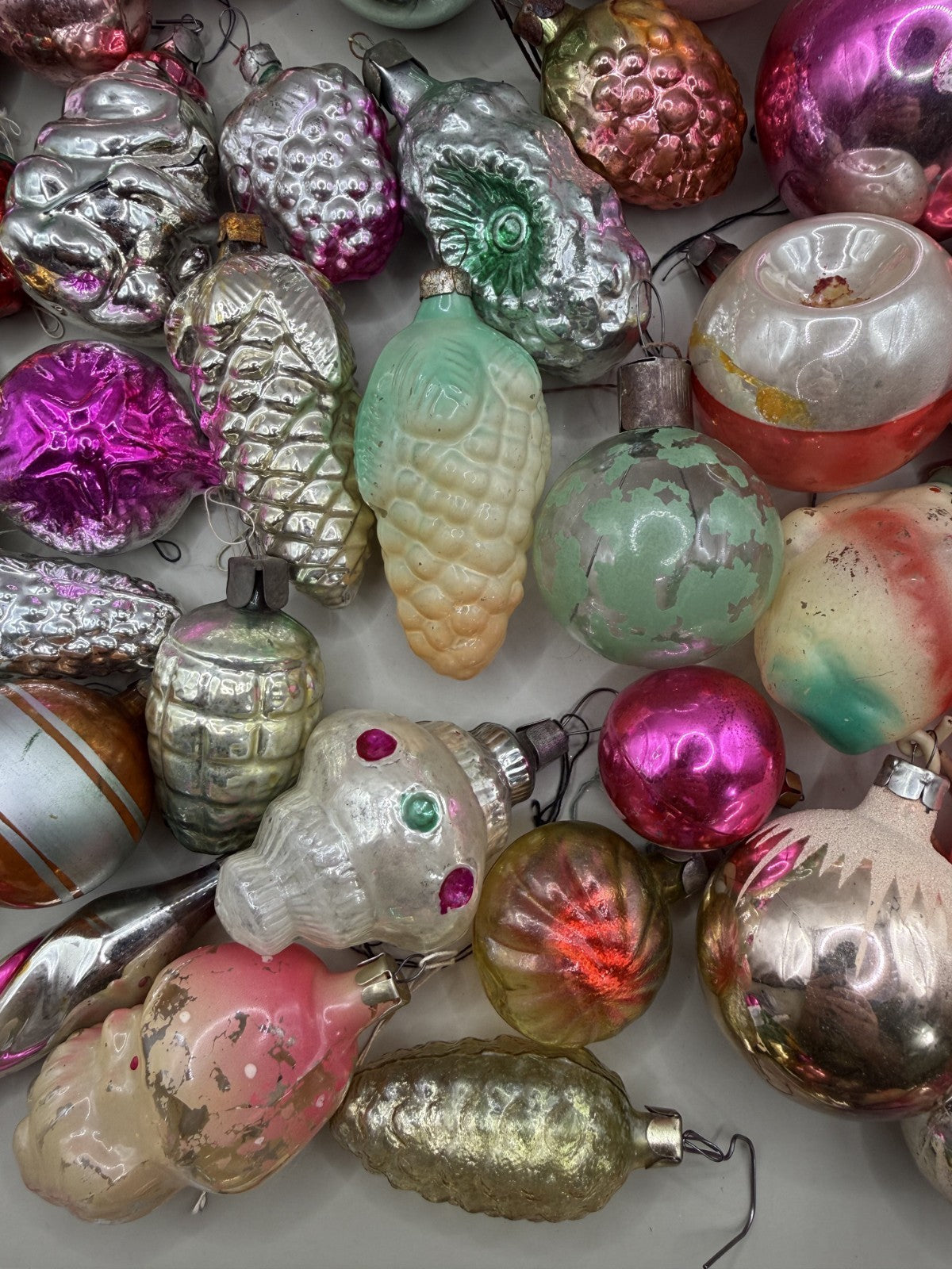 Soviet Glass Christmas Ornaments Lot of 40, Vintage USSR (Lot 2) - photo 6