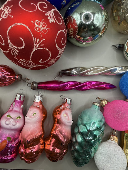 Soviet Glass Christmas Ornaments Set of 36, Vintage USSR (Lot 14) - photo 4