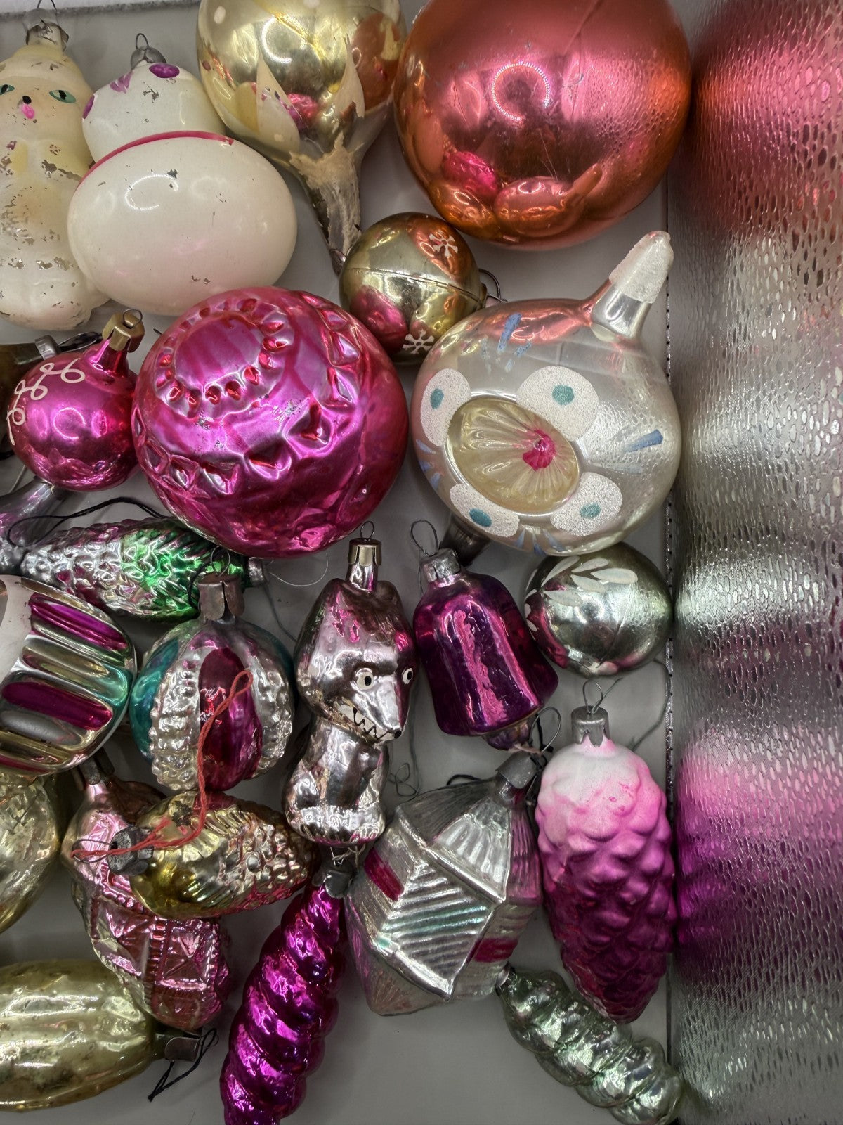 Soviet Glass Christmas Ornaments Lot of 40, Vintage USSR (Lot 3) - photo 3