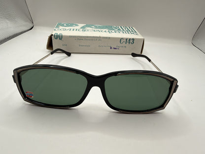 Vintage Soviet-Style Sunglasses C-143 Black Metal, 1990s, NOS in Box - photo 1