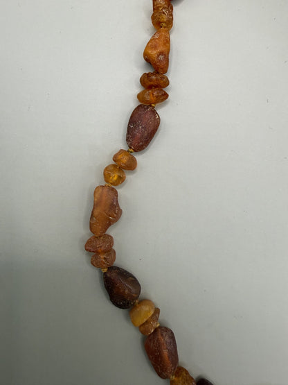Vintage Baltic Amber Bead Necklace, Raw Stones, 43 cm, USSR - photo 5