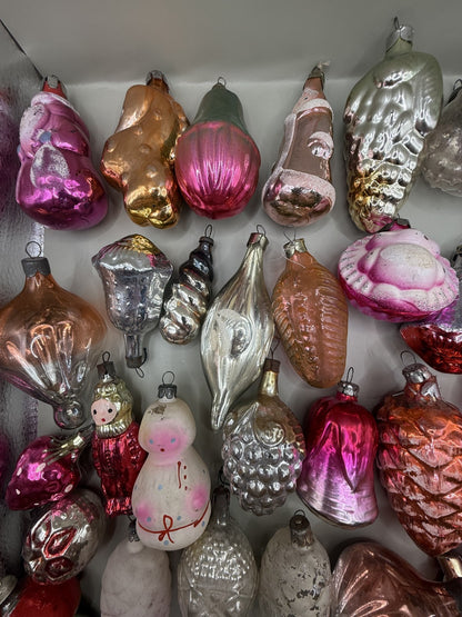 Soviet Glass Christmas Ornaments Lot of 40, Vintage USSR (Lot 21) - photo 3