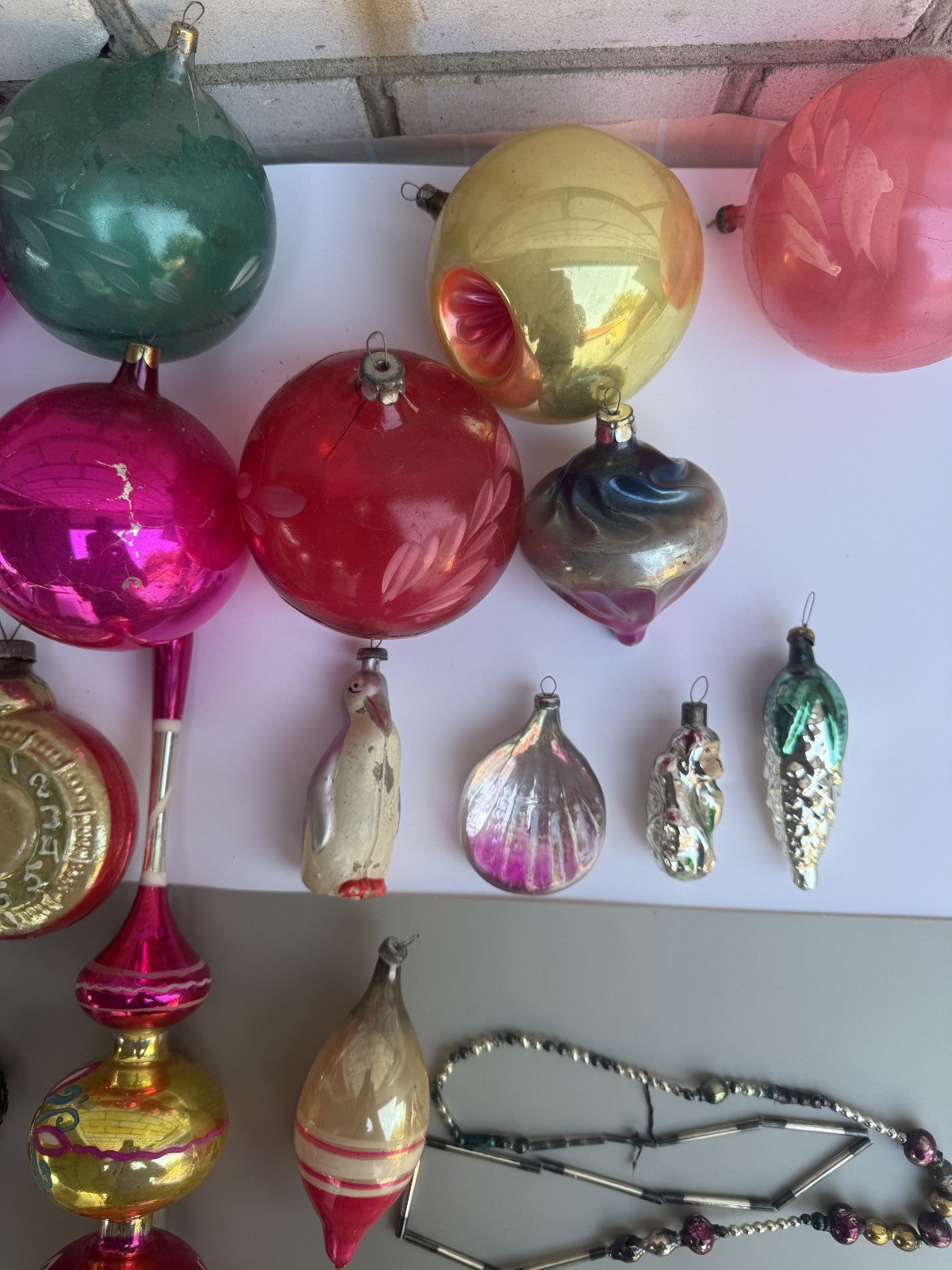 Soviet Glass Christmas Ornaments with Tree Topper, Vintage USSR (Lot 11) - photo 5
