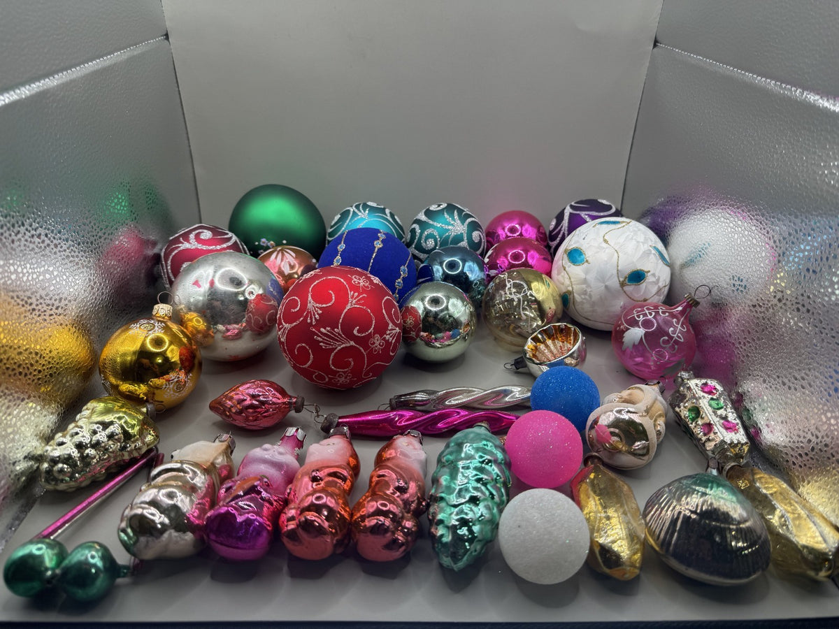 Soviet Glass Christmas Ornaments Set of 36, Vintage USSR (Lot 14) - photo 2
