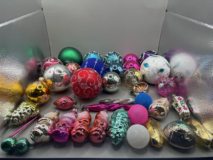 Soviet Glass Christmas Ornaments Set of 36, Vintage USSR (Lot 14) - photo 2