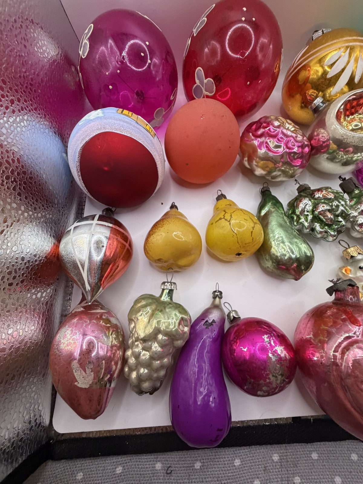 Soviet Glass Christmas Ornaments Lot of 30, Baubles & Figures (Lot 30) - photo 14