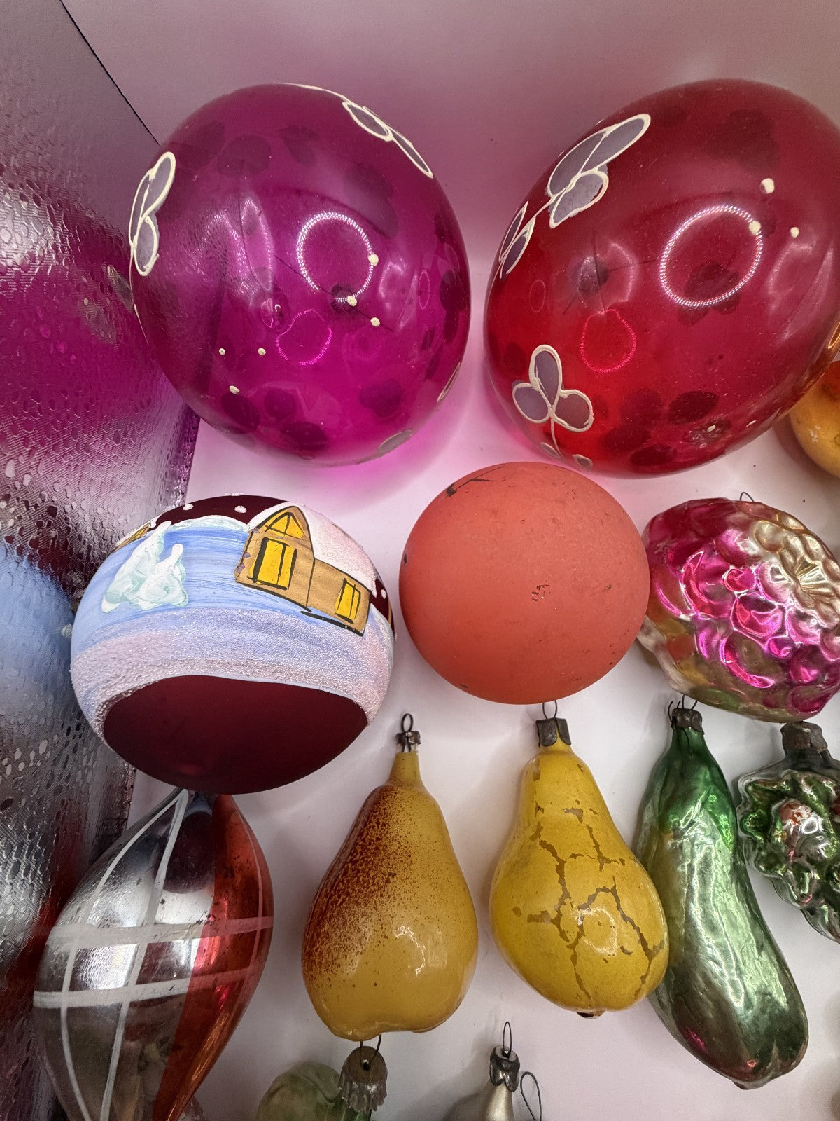Soviet Glass Christmas Ornaments Lot of 30, Baubles & Figures (Lot 30) - photo 5