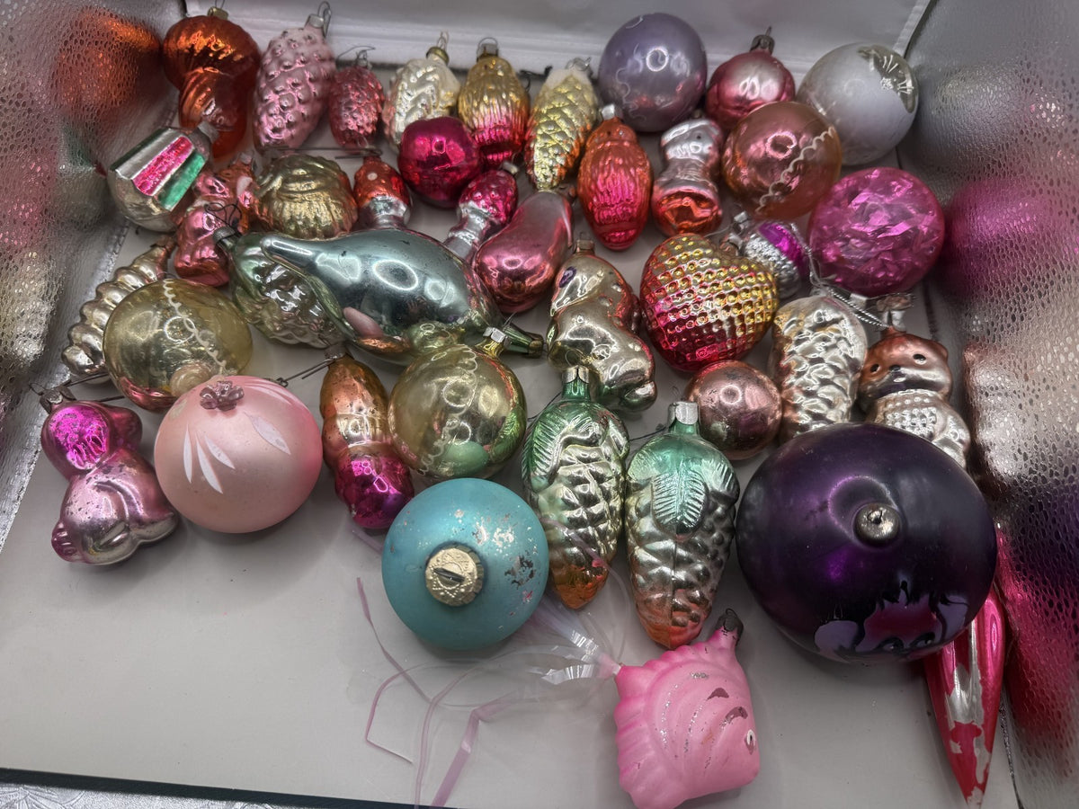 Soviet Glass Christmas Ornaments Set of 40, Vintage USSR (Lot 6) - photo 2