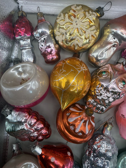 Soviet Glass Christmas Ornaments Set of 40, Vintage USSR (Lot 5) - photo 6