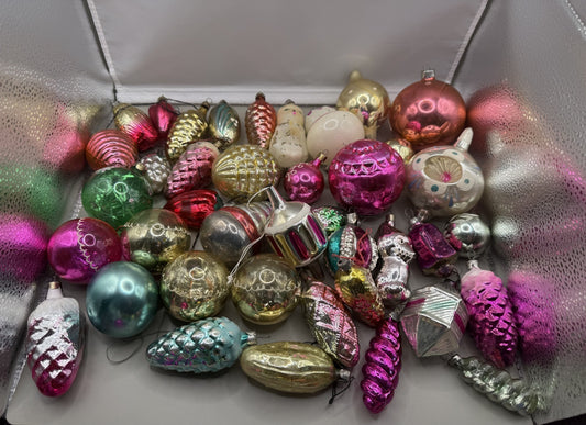 Soviet Glass Christmas Ornaments Lot of 40, Vintage USSR (Lot 3) - photo 2