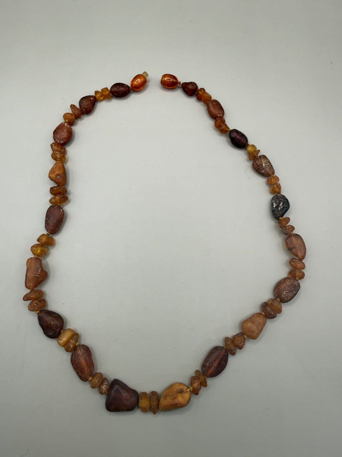 Vintage Baltic Amber Bead Necklace, Raw Stones, 43 cm, USSR - photo 2
