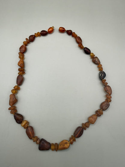 Vintage Baltic Amber Bead Necklace, Raw Stones, 43 cm, USSR - photo 2