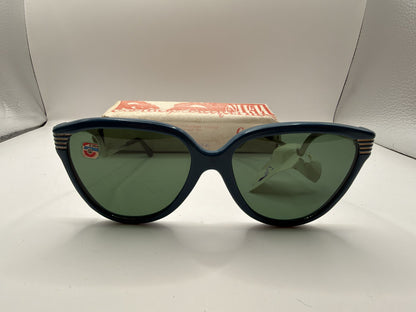 Vintage Soviet-Style Sunglasses C-140 Dark Blue Metal, 1990s, NOS - photo 1