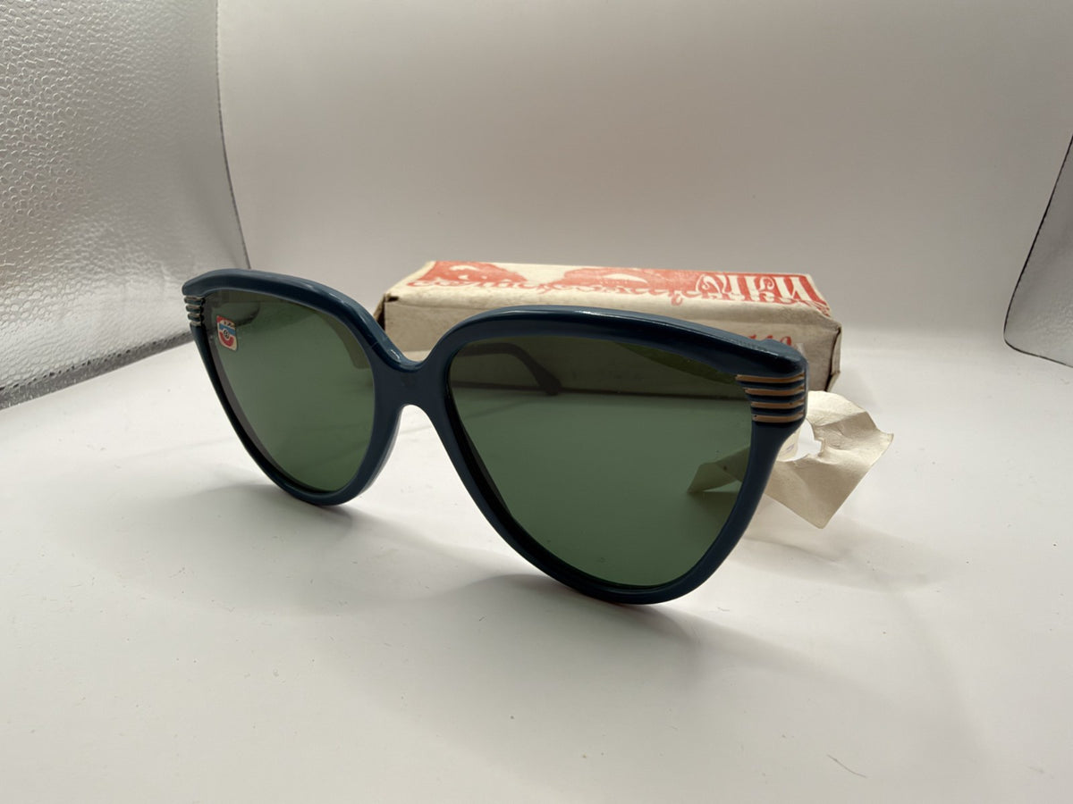 Vintage Soviet-Style Sunglasses C-140 Dark Blue Metal, 1990s, NOS - photo 7