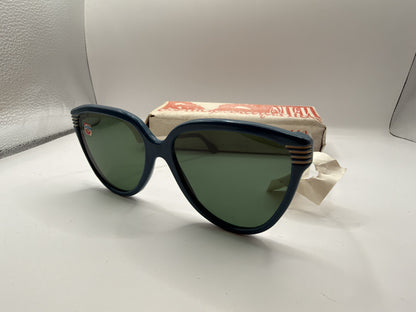 Vintage Soviet-Style Sunglasses C-140 Dark Blue Metal, 1990s, NOS - photo 7