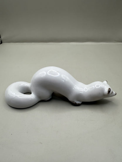 Soviet Porcelain Figurine White Mink (Stoat), Vintage USSR - photo 3