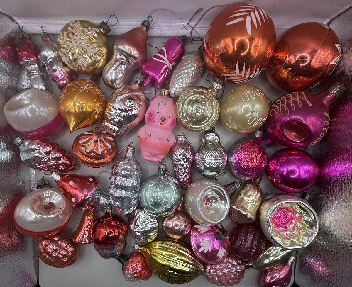 Soviet Glass Christmas Ornaments Set of 40, Vintage USSR (Lot 5) - photo 1