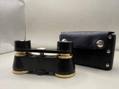 Soviet Opera Glasses, Black & Gold-Tone Theater Binoculars with Case - photo 3