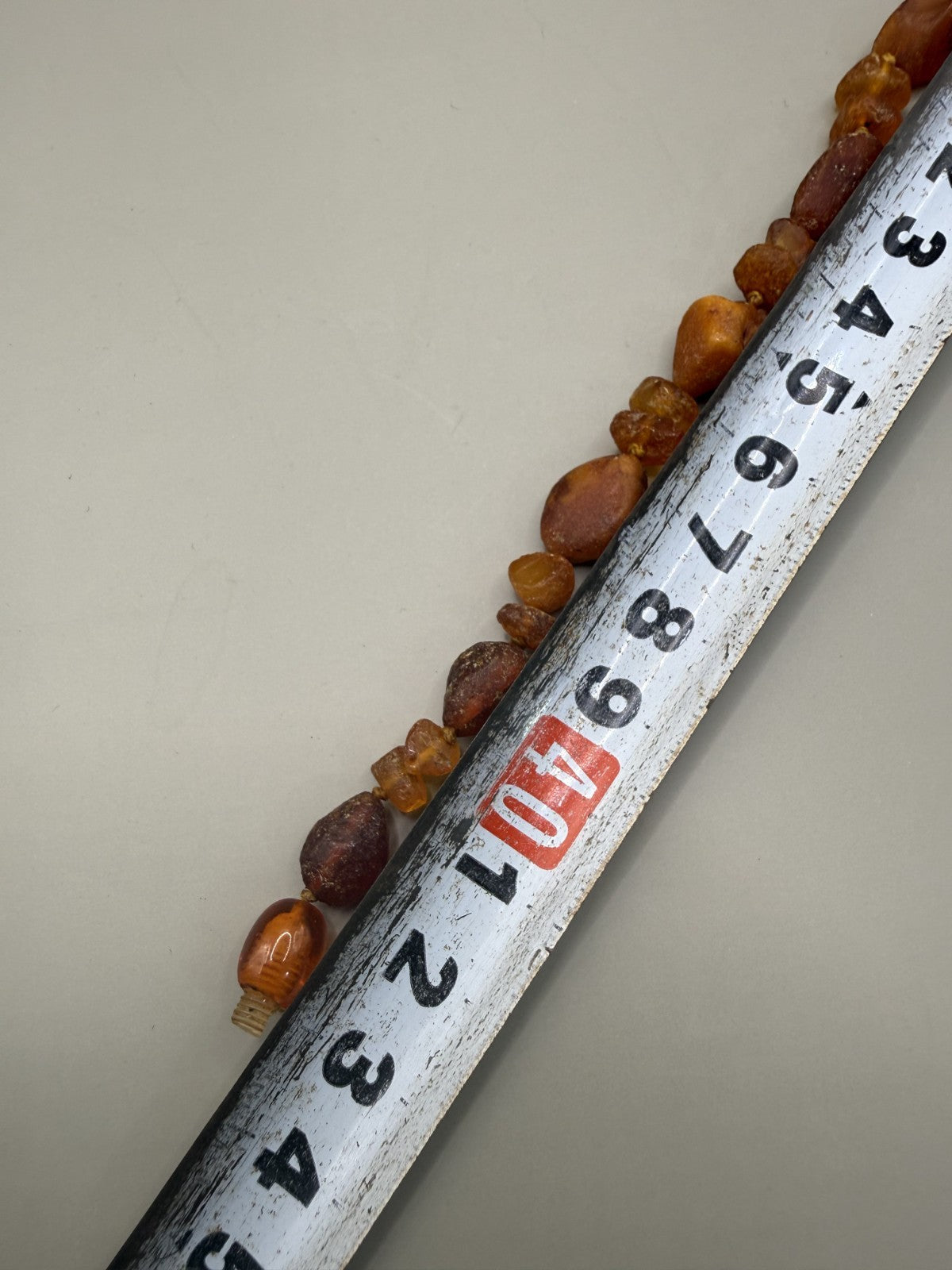 Vintage Baltic Amber Bead Necklace, Raw Stones, 43 cm, USSR - photo 7