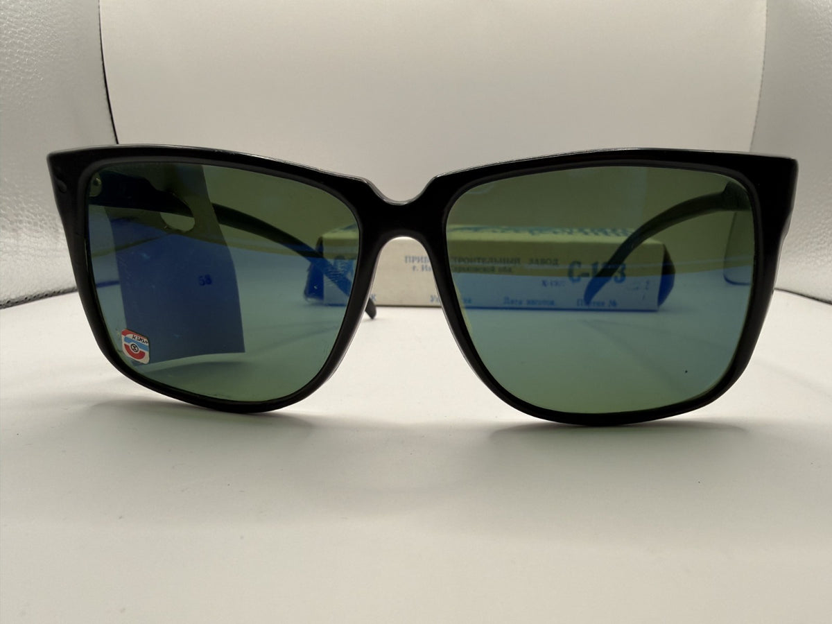 Vintage Soviet-Style Sunglasses C-133 Black, 1992, NOS in Box - photo 5