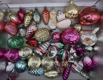 Soviet Glass Christmas Ornaments Lot of 40, Vintage USSR (Lot 3) - photo 1