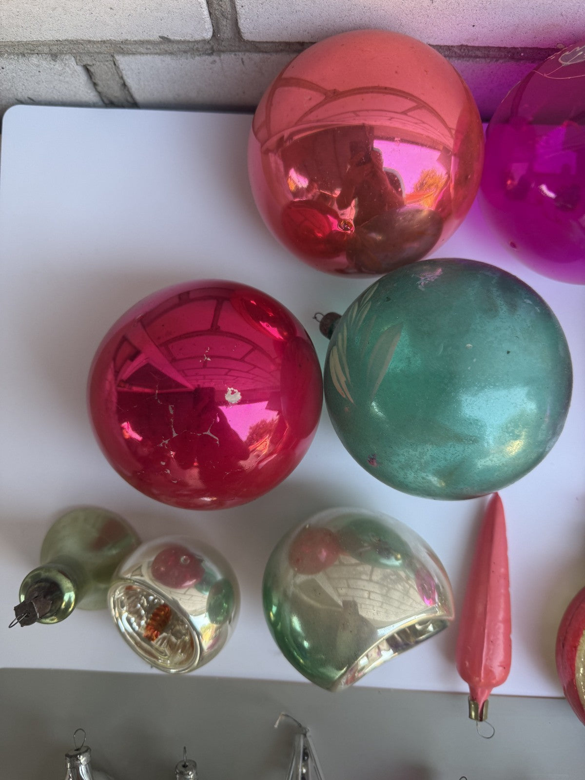 Soviet Glass Christmas Ornaments with Tree Topper, Vintage USSR (Lot 11) - photo 3