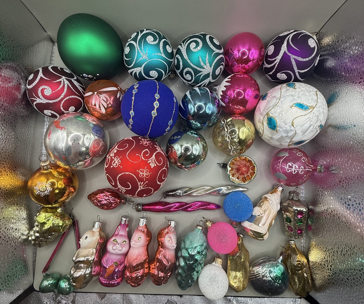 Soviet Glass Christmas Ornaments Set of 36, Vintage USSR (Lot 14) - photo 6