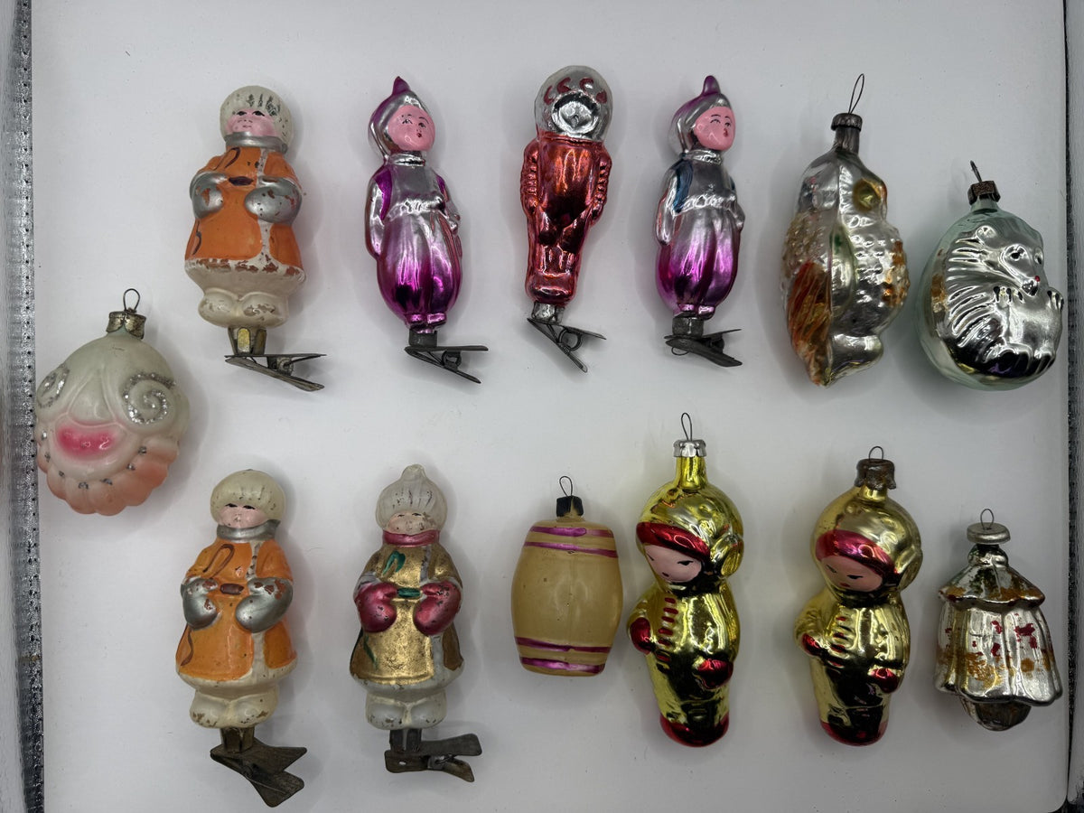 Rare Soviet Clip-On Christmas Ornament Figures, Lot of 13 (Lot 33) - photo 1