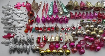 Soviet Mini Christmas Ornaments Lot of 154+, Glass, Mixed - photo 2