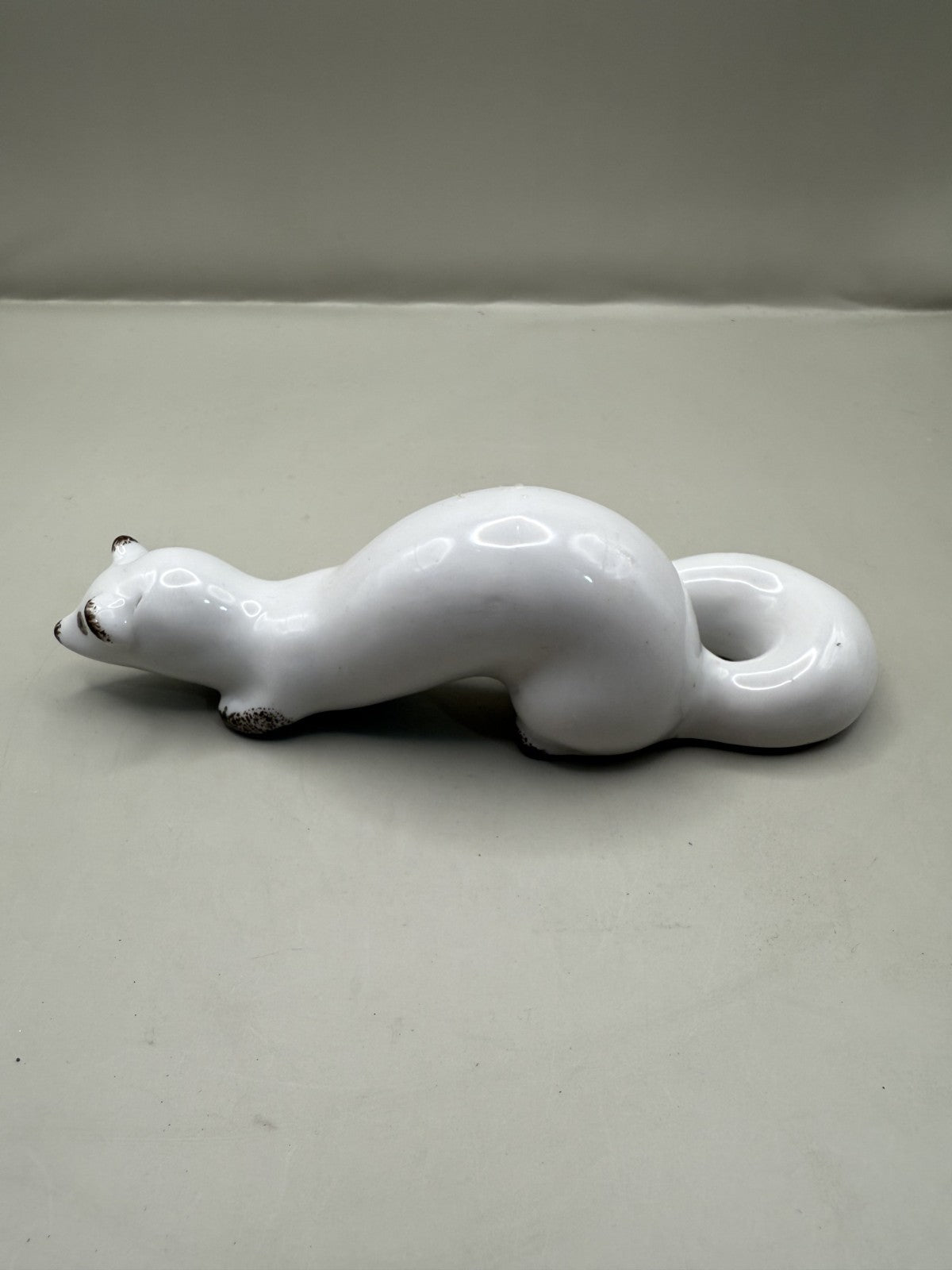 Soviet Porcelain Figurine White Mink (Stoat), Vintage USSR - photo 2