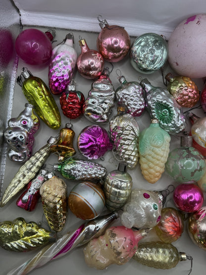 Soviet Glass Christmas Ornaments Lot of 40, Vintage USSR (Lot 2) - photo 4