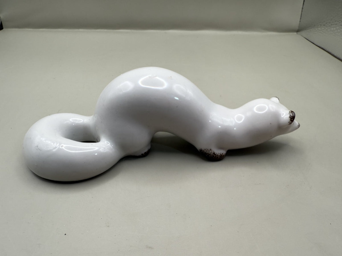 Soviet Porcelain Figurine White Mink (Stoat), Vintage USSR - photo 1