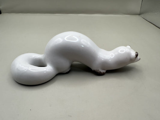 Soviet Porcelain Figurine White Mink (Stoat), Vintage USSR - photo 1