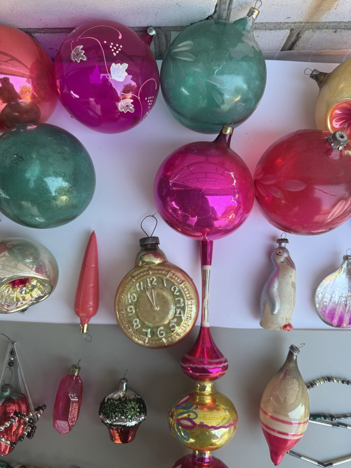 Soviet Glass Christmas Ornaments with Tree Topper, Vintage USSR (Lot 11) - photo 4