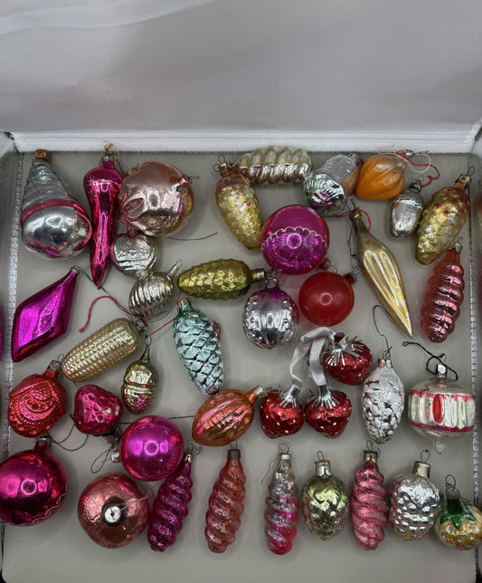 Soviet Glass Christmas Ornaments Lot of 39, Vintage USSR (Lot 1) - photo 2