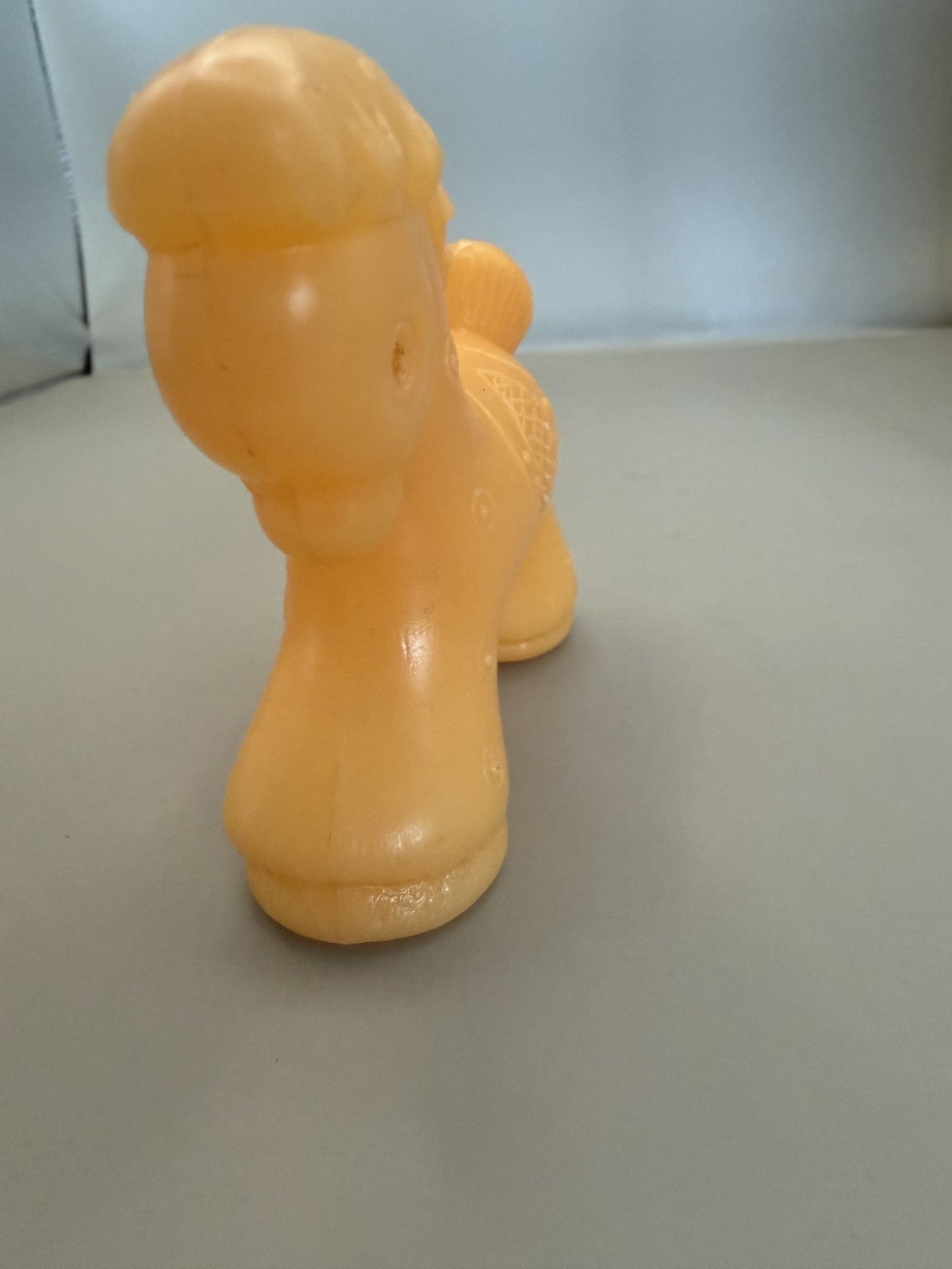 Soviet Rubber Squeaky Toy Horse with Saddle - photo 2