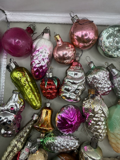 Soviet Glass Christmas Ornaments Lot of 40, Vintage USSR (Lot 2) - photo 8