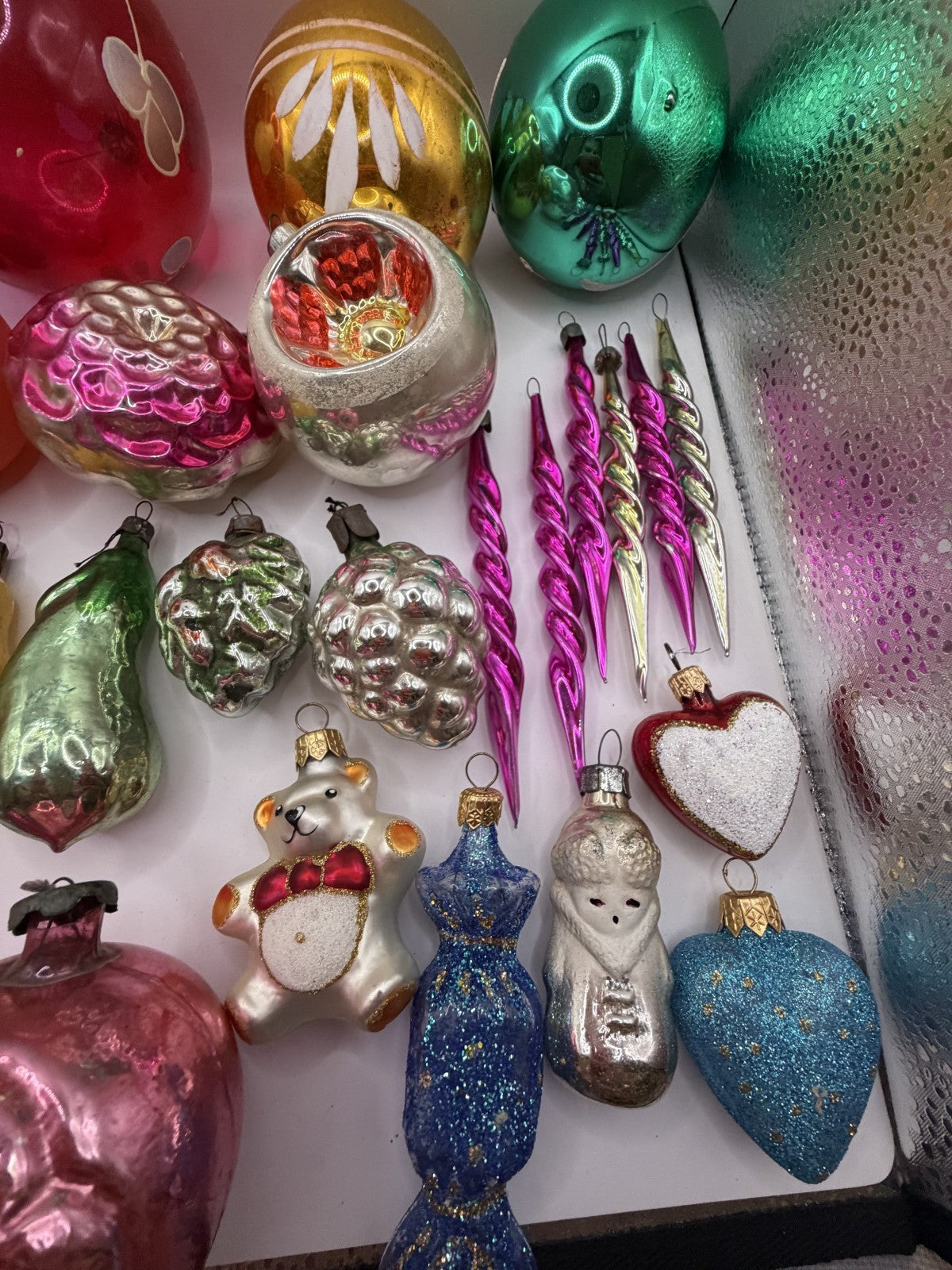 Soviet Glass Christmas Ornaments Lot of 30, Baubles & Figures (Lot 30) - photo 11